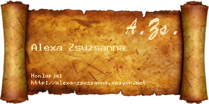 Alexa Zsuzsanna névjegykártya